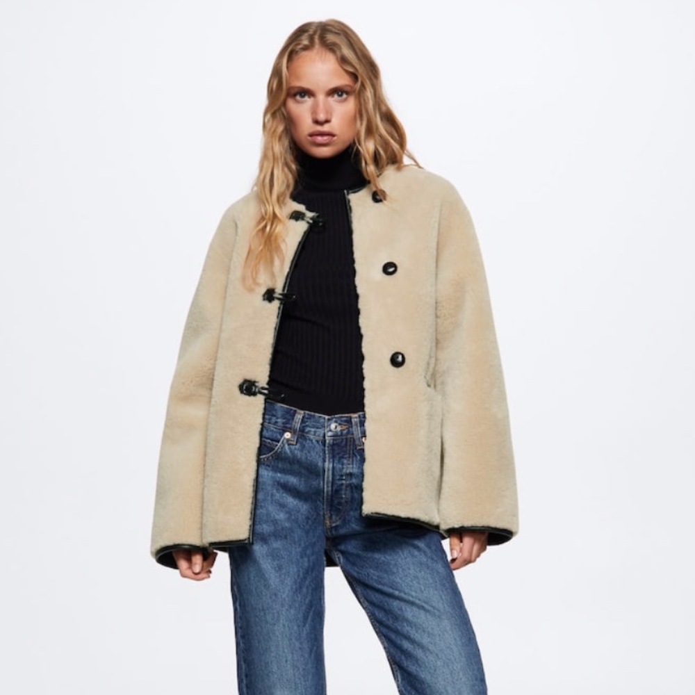 MANGO Appliqués faux-fur coat
